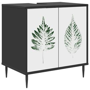 vidaXL Kylpyhuonekaappi HANAU Musta tammi 60 x 40 x 61 cm Tekninen puu