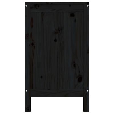 vidaXL Pyykkilaatikko musta 88,5x44x76 cm täysi mänty