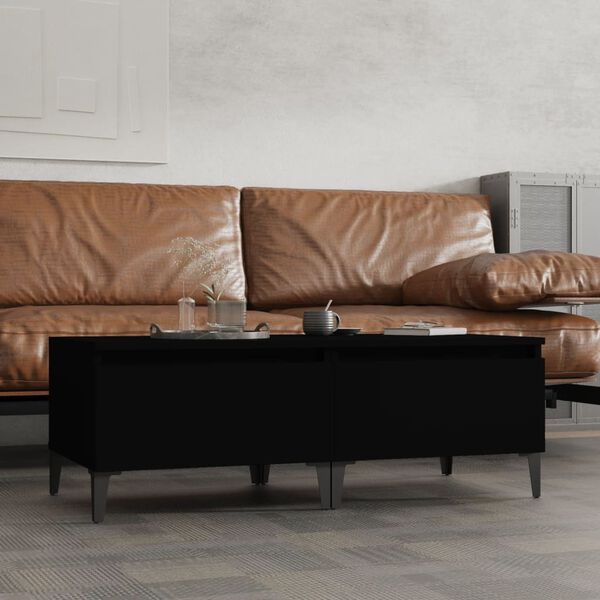 vidaXL Sivup&ouml;yd&auml;t 2 kpl musta 50x46x35 cm tekninen puu