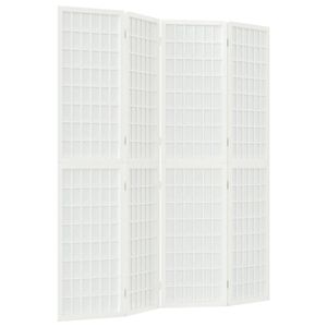 vidaXL Tilanjakaja 4 paneelia japanilaistyylinen 160x170cm valkoinen