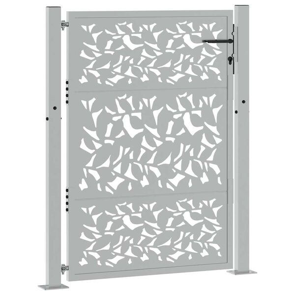 vidaXL Puutarhan portti 100x125 cm s&auml;&auml;nkest&auml;v&auml; ter&auml;slehtikuvio