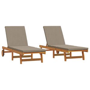 vidaXL Aurinkotuoli 2 pcs Ruskea 63 x 199 x 85cm Täysi Akaasiapuu