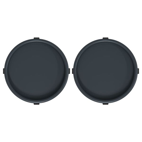 vidaXL Kasvirullakot pyörillä 2 kpl harmaa halkaisija 34 cm 35 kg