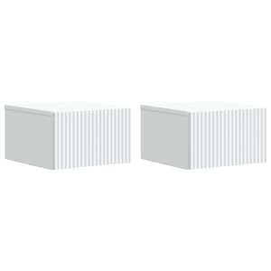 vidaXL Sein&auml;lle Kiinnitett&auml;v&auml; Y&ouml;p&ouml;yt&auml; 2 pcs valkoinen Tekninen puu
