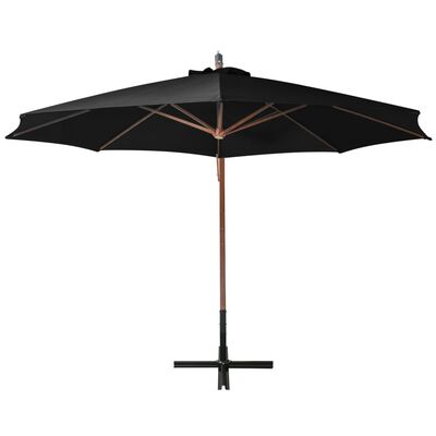 vidaXL Riippuva päivänvarjo tangolla musta 3,5x2,9 m täysi kuusi