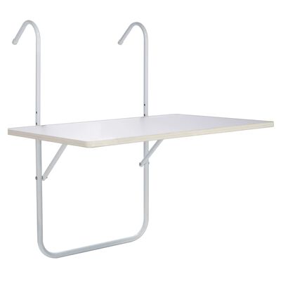 HI Parvekkeen kokoontaitettava pöytä valkoinen 60x40x1,2 cm
