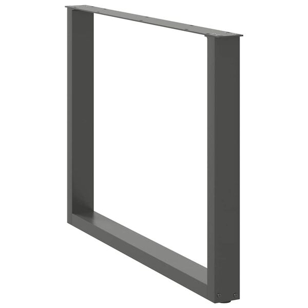 vidaXL Ruokapöydän jalat U-muotoiset 2 kpl antrasiitti 100x(72-73) cm teräs