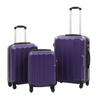 vidaXL Kovapintainen matkalaukkusarja 3 kpl violetti ABS