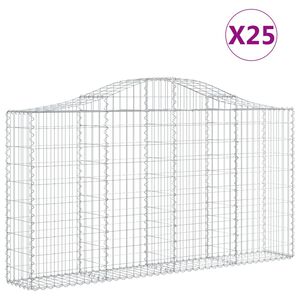 vidaXL Kaarevat kivikorit 25 kpl 200x30x100/120 cm galvanoitu rauta