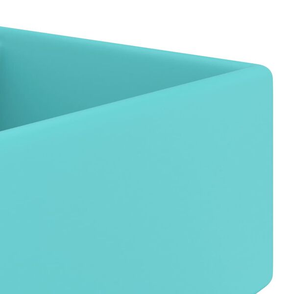 vidaXL Ylellinen pesuallas ylivuotoaukolla vaaleanvih. 41x41cm keraami