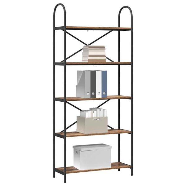 vidaXL Kirjahylly Vanha puu 80 x 30 x 183 cm Tekninen puu