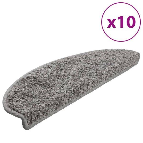 vidaXL Porrasmatot 10 kpl 65x21x4 cm harmaa puolipyöreä suuri