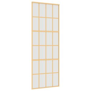 vidaXL Liukuovi kulta 76x205 cm himme&auml; ESG-lasi ja alumiini