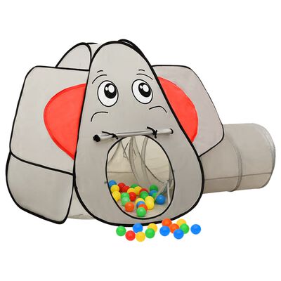 vidaXL Lasten elefantti leikkiteltta 250 pallolla harmaa 174x86x101 cm