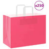 vidaXL Paperikassit 250 kpl kahvoilla pinkki 32x17x25 cm