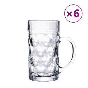 vidaXL Oluttuopit kahvalla lasi 6 kpl 1000 ml