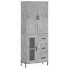 vidaXL Kaappi betoninharmaa 69,5x34x180 cm tekninen puu