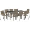 vidaXL Piharuokailu setti 9 pcs Harmaa polyrottinki