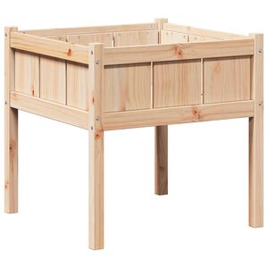 vidaXL Puutarha ruukku Luonto 70 x 70 x 70 cm Massiivinen m&auml;nty