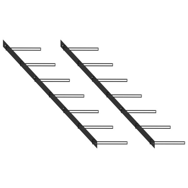 vidaXL Seinäkiinnitteinen viinipulloteline 14 pullolle 2 kpl metalli
