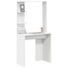 vidaXL Pöytä hyllyllä Valkoinen 78,5 x 37 x 154,5 cm Tekninen puu