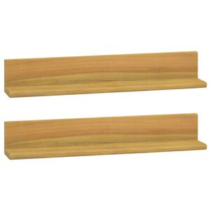 vidaXL Sein&auml;hyllyt 2 kpl 60x10x10 cm t&auml;ysi tiikki