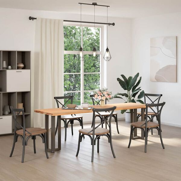 vidaXL Konsolip&ouml;yd&auml;n jalat T-muotoiset 2 kpl musta 38x25x(72-73) cm ter&auml;s