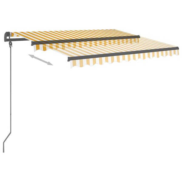 vidaXL Manuaalisesti kelattava markiisi tolpilla 3,5x2,5 m keltavalk.