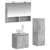 vidaXL Kylpyhuonekalustesetti 4 pcs Betoninharmaa Tekninen puu ja lasi