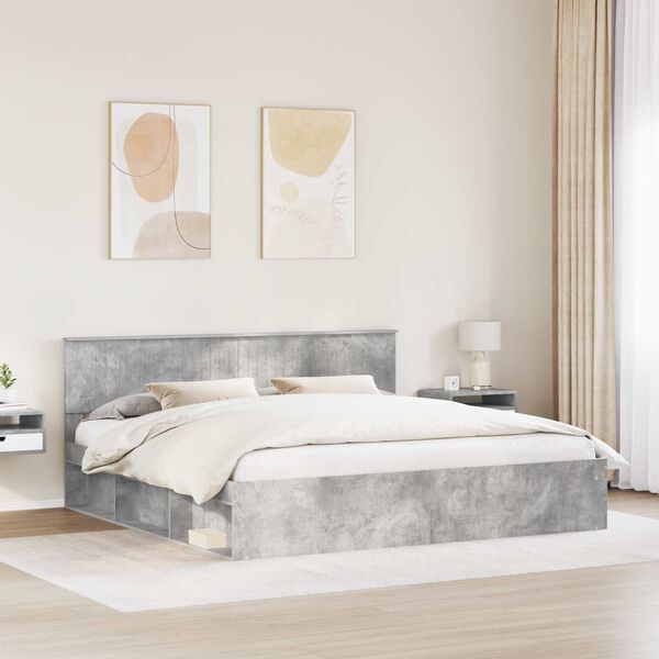 vidaXL S&auml;ngyn runko p&auml;&auml;tyll&auml; Betoni 200 x 200 cm Massiivinen m&auml;nty