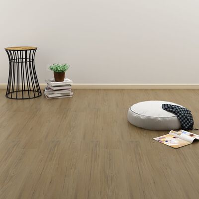 vidaXL Itsekiinnittyvä lattialankku 4,46 m² 3mm PVC luonnollinen ruskea