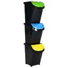 vidaXL Pinottavat j&auml;teastiat kansilla 3 kpl musta PP 120 l