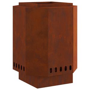 vidaXL Savuton tulikulho Ruosteinen 38 x 38 x 51 cm S&auml;&auml;nkest&auml;v&auml; ter&auml;s