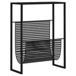 vidaXL Lehtiteline musta 35x15x45 cm ter&auml;s