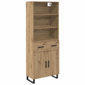 vidaXL Korkea kaappi laatikon kanssa 2 pcs Artisan tammi Tekninen puu