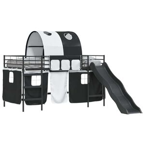 vidaXL Lasten parvis&auml;ngyn runko Musta 90 x 200 cm Metalli