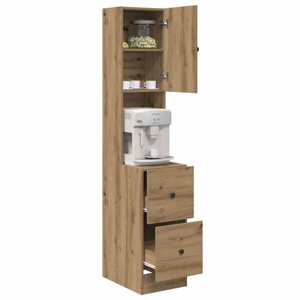 vidaXL Keitti&ouml;kaappi laatikon kanssa Artisan tammi 32 x 50 x 180 cm