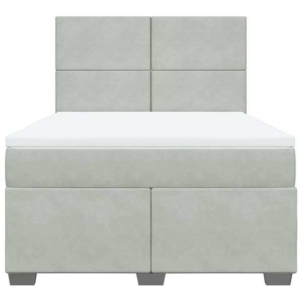 vidaXL Jenkkisänky patjalla vaaleanharmaa 140x190 cm sametti