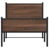 vidaXL Metallinen sängynrunko ilman patjaa ruskea tammi 75x190 cm