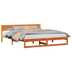 vidaXL S&auml;ngyn runko Vaha ruskea 200 x 200 cm Massiivinen m&auml;nty