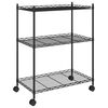 vidaXL 3-kerroksinen varastohylly py&ouml;rill&auml; 60x35x81 cm musta 150 kg