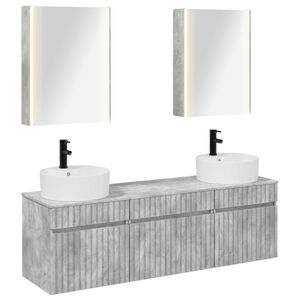 vidaXL Kylpyhuoneen kaappisetti 5 pcs Betoninharmaa 53 x 15,5 x 70 cm