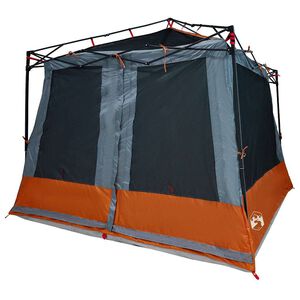 vidaXL Sis&auml;teltta 6 hengelle Harmaa ja oranssi taffeta