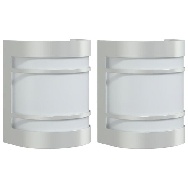 vidaXL Ulkoseinävalot 2 kpl hopea ruostumaton teräs