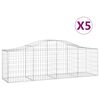 vidaXL Kaarevat kivikorit 5 kpl 200x50x60/80 cm galvanoitu rauta