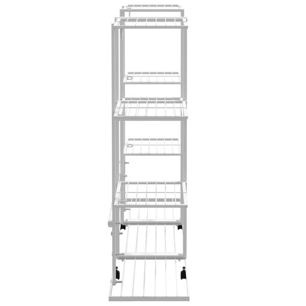 vidaXL Kukkateline py&ouml;rill&auml; 94,5x24,5x91,5 cm valkoinen rauta