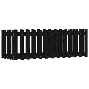 vidaXL Kukkalaatikko aitamuotoilu musta 150x50x50 cm t&auml;ysi m&auml;nty