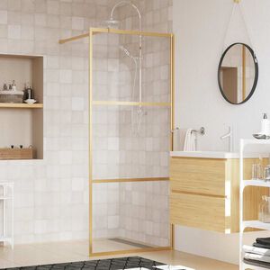 vidaXL Walk-in suihkun sein&auml;ke kirkas ESG-lasi kulta 80x195 cm