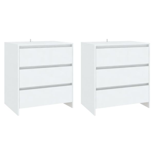 vidaXL 3-osainen Senkki valkoinen tekninen puu