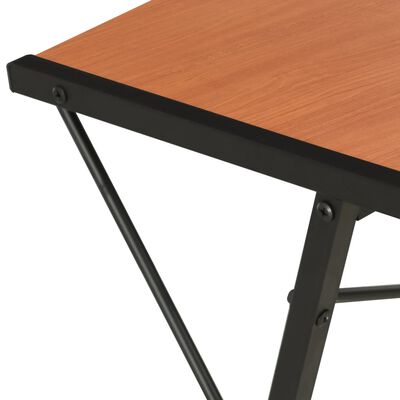 vidaXL Työpöytä hyllyllä musta ja ruskea 116x50x93 cm
